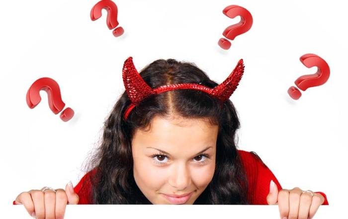 halloween girl thinking question marks