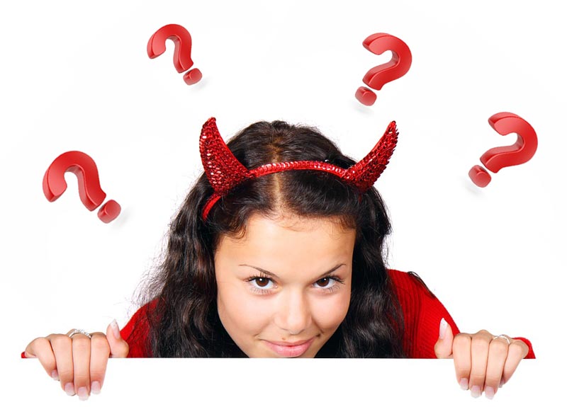 halloween girl thinking question marks